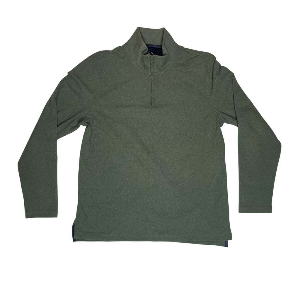 Jos A Bank Quarter Zip Pullover Green Size L Stretch